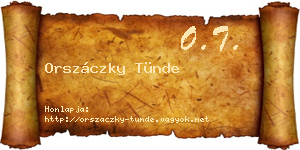 Orszáczky Tünde névjegykártya