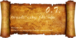 Orszáczky Tünde névjegykártya