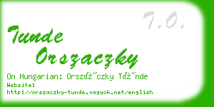 tunde orszaczky business card